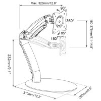 DIGITUS Support pour écran LCD/LED, avec pied