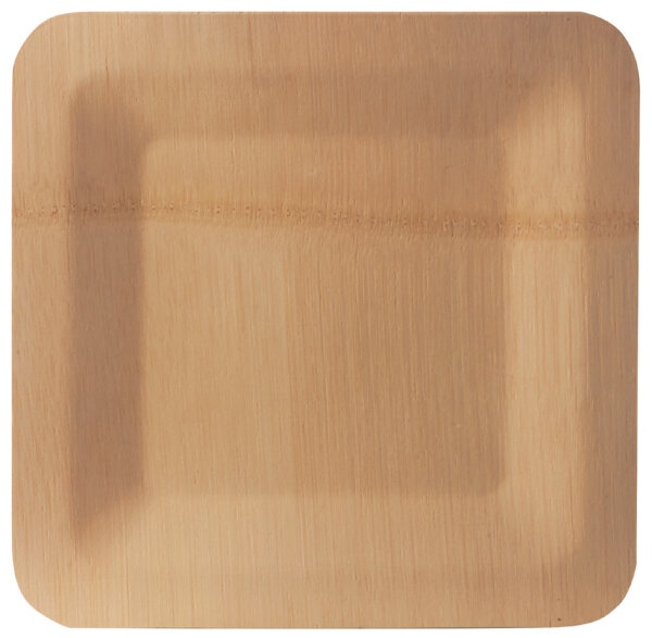 PAPSTAR Assiette en bambou pure, carré, 180x180 mm, par 10