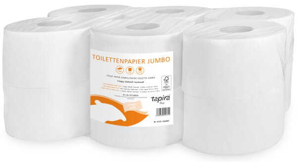 Tapira Grossrollen-Toilettenpapier Plus, 2-lagig, 360 m
