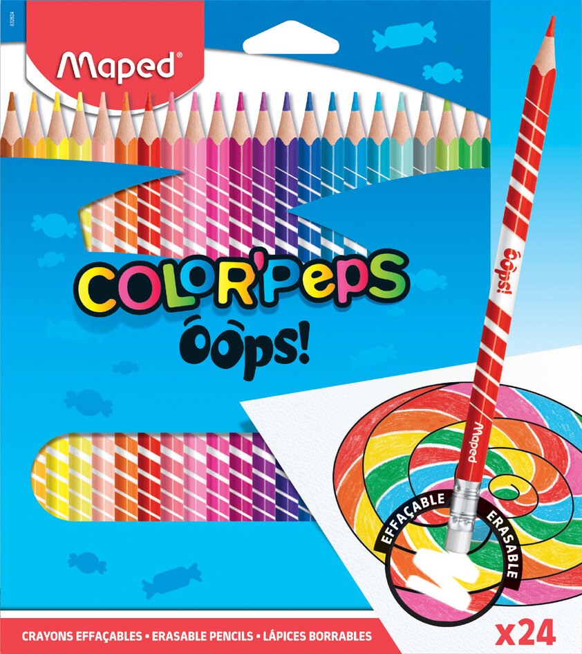 Maped Crayons de couleur COLOR'PEPS, effaçable, étui de 24, CHF 4.14