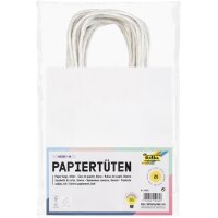 folia Sac en papier kraft, 125 x 50 x 150 mm, blanc