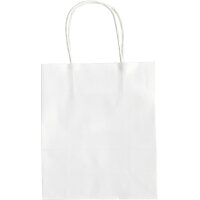 folia Sac en papier kraft, 125 x 50 x 150 mm, blanc