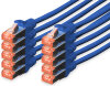 DIGITUS Câble de brassage Cat.6, S/FTP, 5,0 m, par 10, bleu