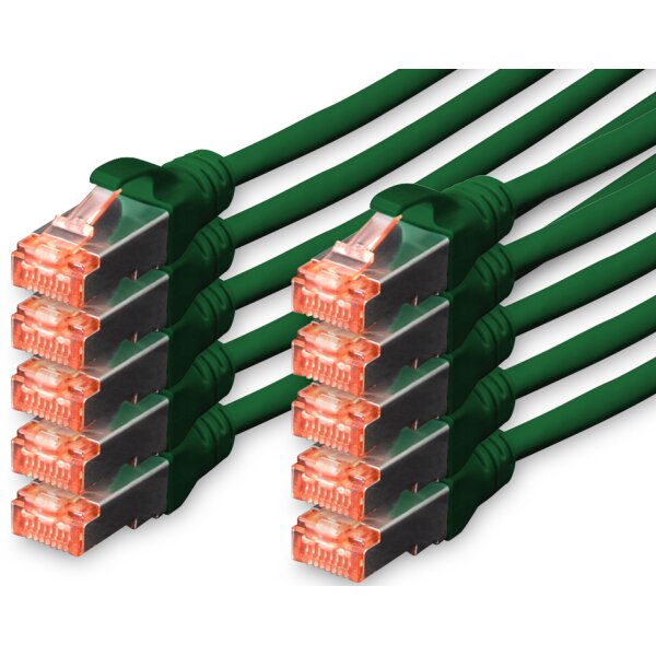 DIGITUS Câble de brassage Cat.6, S/FTP, 2,0 m, par 10, bleu