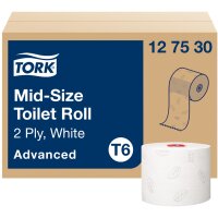 TORK Papier toilette rouleau Midi, 2 couches, 100 m, blanc