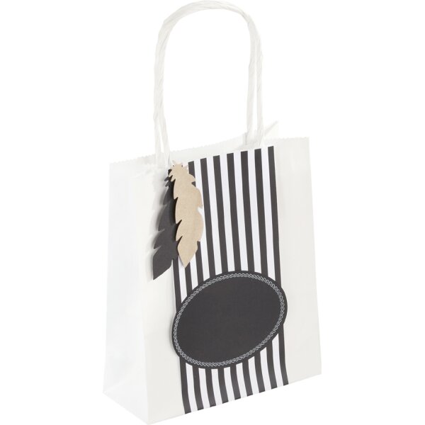 folia Sac en papier kraft, 180 x 80 x 210 mm, blanc