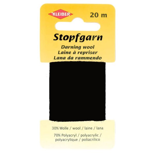 KLEIBER Stopfgarn, 20 m, schwarz