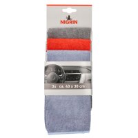 NIGRIN Chiffon en microfibres pour voiture, set de 3...