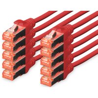 DIGITUS Câble de brassage Cat.6, S/FTP, 3,0 m, par 10, vert