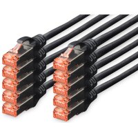 DIGITUS Patchkabel Kat. 6, S FTP, 0,25 m, schwarz, Set