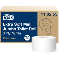 TORK Papier toilette en mini-rouleau Jumbo, 2 plis, blanc