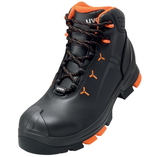 uvex 2 Schn&uuml;rstiefel S3 SRC, Gr. 43, schwarz orange