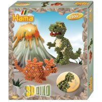 hama Perles à repasser midi 3D Dinosaures, coffret...
