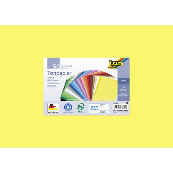 folia Papier de couleur, A3, 130 g/m2, couleurs assorties