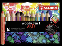 STABILO Crayon multi-talents woody 3en1, étui de...