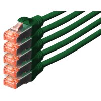 DIGITUS Patchkabel Kat. 6, S FTP, 10,0 m, grün, 5er