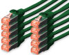 DIGITUS Câble de brassage Cat.6, S/FTP, 5,0 m, par 10, vert