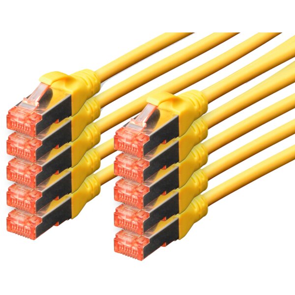 DIGITUS Patchkabel Kat. 6, S FTP, 1,0 m, gelb, Set