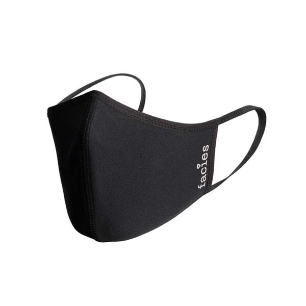 FACIES Nano Masks, hydrophober Mund-Nasen-Schutz, schwarz, waschbar, 1 Pack à 3 Stk.