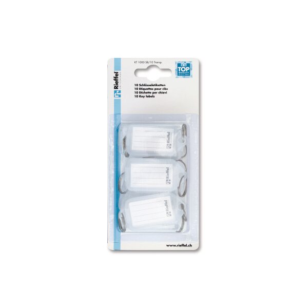RIEFFEL SWITZERLAND Etiquettes clé 38x22mm A15829 transparent 10 pcs.