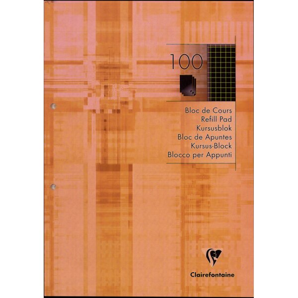 Clairefontaine Bloc de cours, A4, quadrillé 5x5, 200 pages