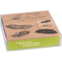 HEYDA Stempel-Set Federn 12x10x3cm 204888685 Holz 6-teilig