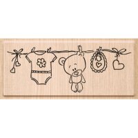 HEYDA Stempel Wäscheleine 10x3.8cm 211801202 Holz matt