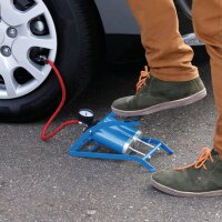 cartrend Fussluftpumpe Doppelzylinder, blau