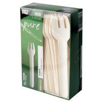 PAPSTAR Papier-Gabeln "pure", Länge: 155...