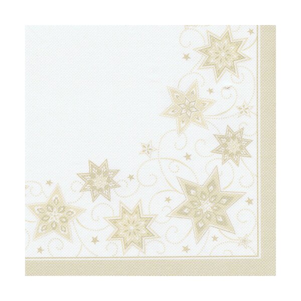 PAPSTAR Serviette à motif de Noël Just Stars, blanc