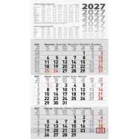 Glocken Calendrier mural 3 mois, 2027, gris
