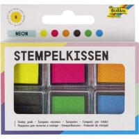 folia Tampon encreur set Fluo, 6 couleurs assorties