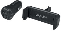 LogiLink USB-KFZ-Ladegerät & Smartphone-Halter,...