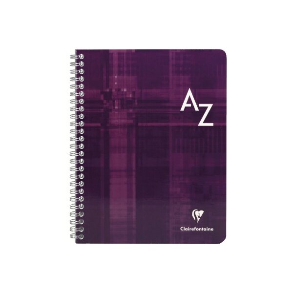 CLAIREFONTAINE Spiralheft mit Index 17x22cm 8949 5mm, A-Z, ass. 50 Blatt