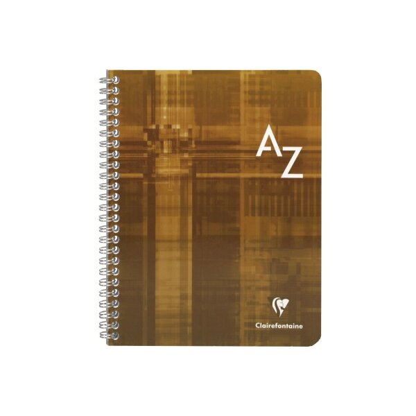 CLAIREFONTAINE Spiralheft mit Index 17x22cm 8949 5mm, A-Z, ass. 50 Blatt