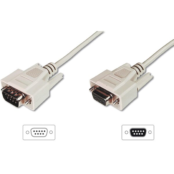 DIGITUS Câble 9 broches Sub-D, mâle - femelle, 10,0 m
