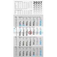 Glocken Calendrier mural 4 mois, 2027, gris