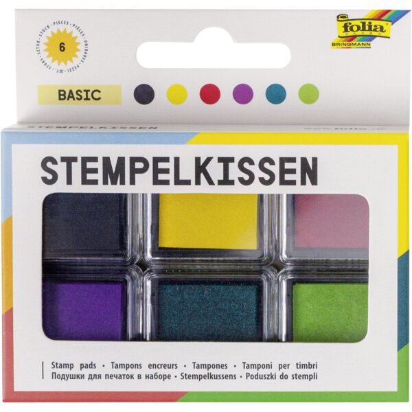 folia Tampon encreur set Basic, 6 couleurs assorties