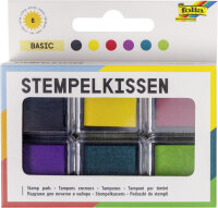 folia Tampon encreur set Basic, 6 couleurs assorties