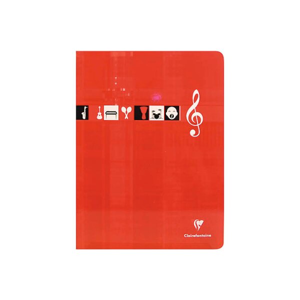 CLAIREFONTAINE Cahier musique 17x22cm 3798 5mm, quadrill&eacute; 28 feuilles
