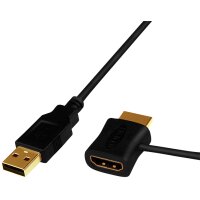 LogiLink Câble adaptateur dalimentation HDMI, noir