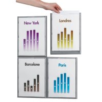 PAPERFLOW Wandschild Info Display, DIN A3, Farbe: alu-grau