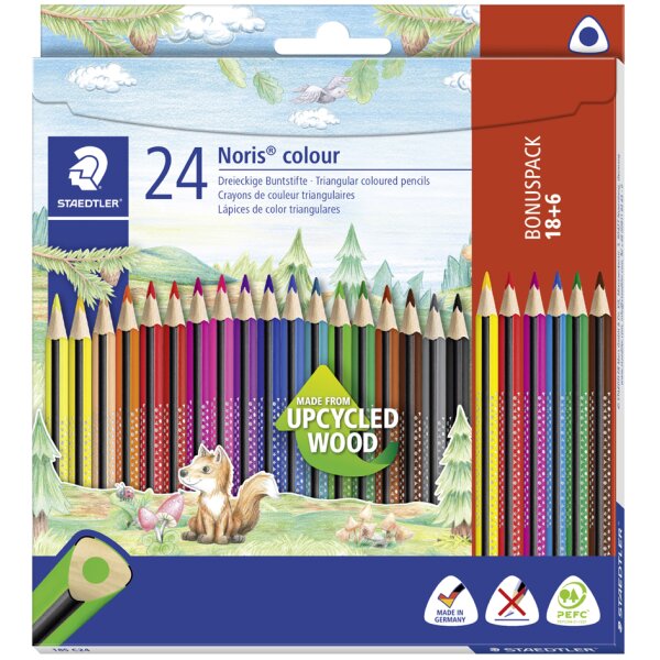 STAEDTLER Dreikant-Buntstift Noris colour, 18 + 6 Kartonetui