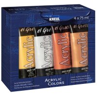 KREUL Acrylfarbe el Greco Acrylic Metallic, 75 ml, 4er-Set
