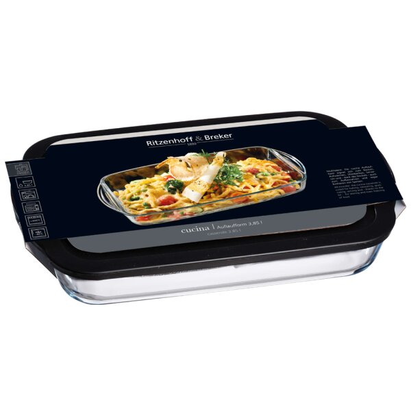 Ritzenhoff & Breker Plat à gratin CUCINA, en verre, 3,85 l