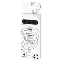 KREUL Black Marker, set de 4, noir