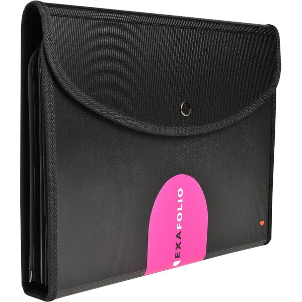 EXACOMPTA Fächermappe EXAFOLIO, 6 Fächer, schwarz