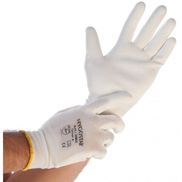 HYGOSTAR Feinstrickhandschuh Ultra Flex Hand, weiss, M