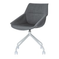 PAPERFLOW Chaise visiteur LUGE, set de 2, blanc / gris