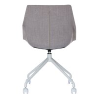 PAPERFLOW Chaise visiteur LUGE, set de 2, blanc / gris